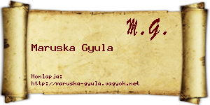 Maruska Gyula névjegykártya